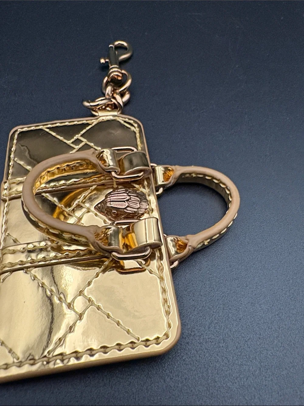 Kurt Geiger Boston BagCharm Keychain Gold Mirror Finish EagleHead